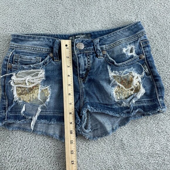 Silver Jeans Co. Courtney Distressed Denim Shorts W28 3330 - Picture 8 of 10